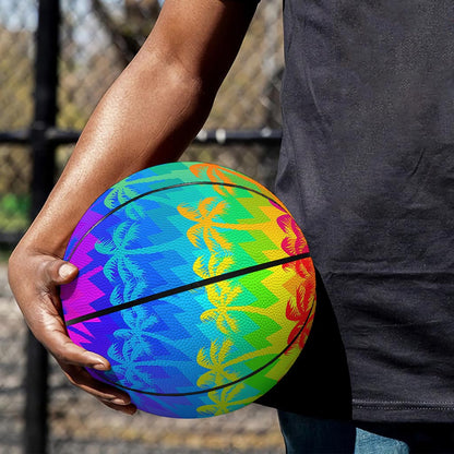 Rainbow Palm Tree Pattern Print Basketball
