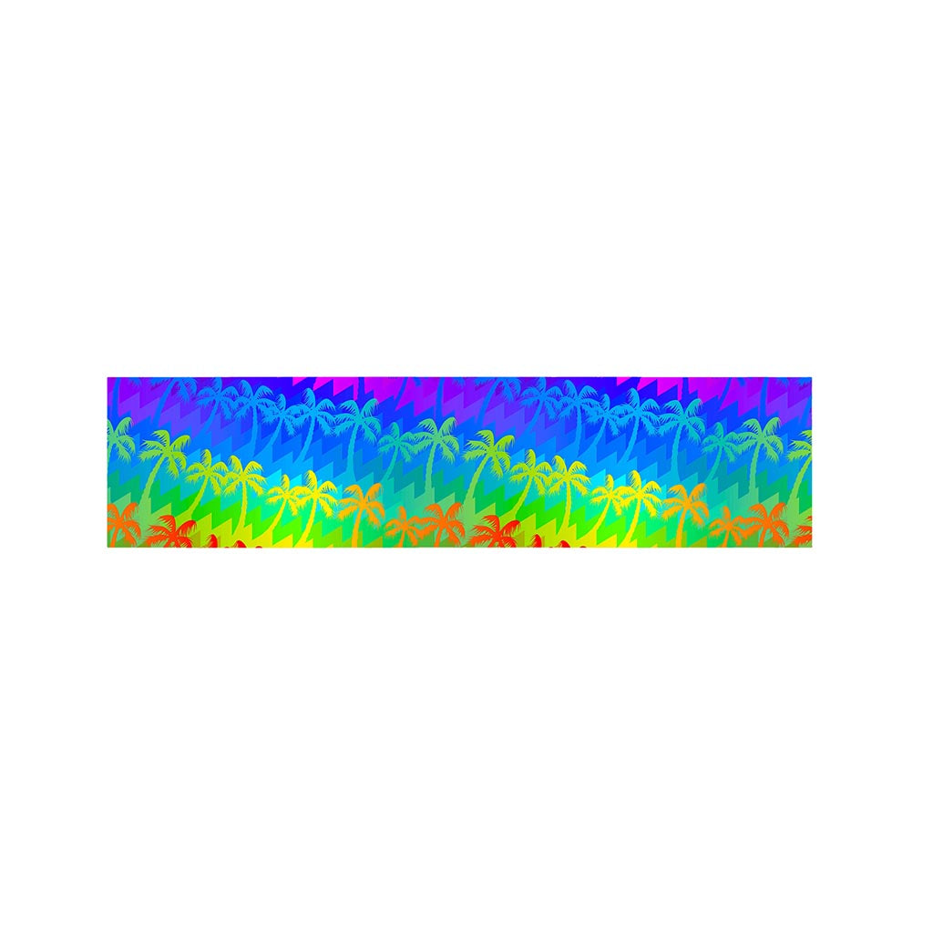Rainbow Palm Tree Pattern Print Bed Runner