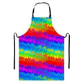 Rainbow Palm Tree Pattern Print Bib Apron With Pocket