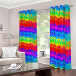 Rainbow Palm Tree Pattern Print Blackout Grommet Curtains