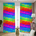 Rainbow Palm Tree Pattern Print Dimout Pencil Pleat Curtains