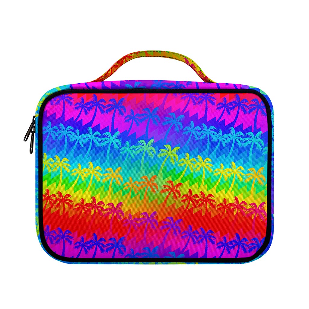 Rainbow Palm Tree Pattern Print Briefcase Bible Bag