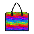 Rainbow Palm Tree Pattern Print Canvas Tote Bag