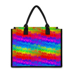 Rainbow Palm Tree Pattern Print Canvas Tote Bag