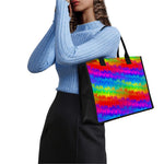 Rainbow Palm Tree Pattern Print Canvas Tote Bag