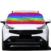 Rainbow Palm Tree Pattern Print Car Windshield Snow Cover