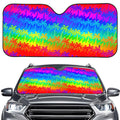 Rainbow Palm Tree Pattern Print Car Windshield Sun Shade