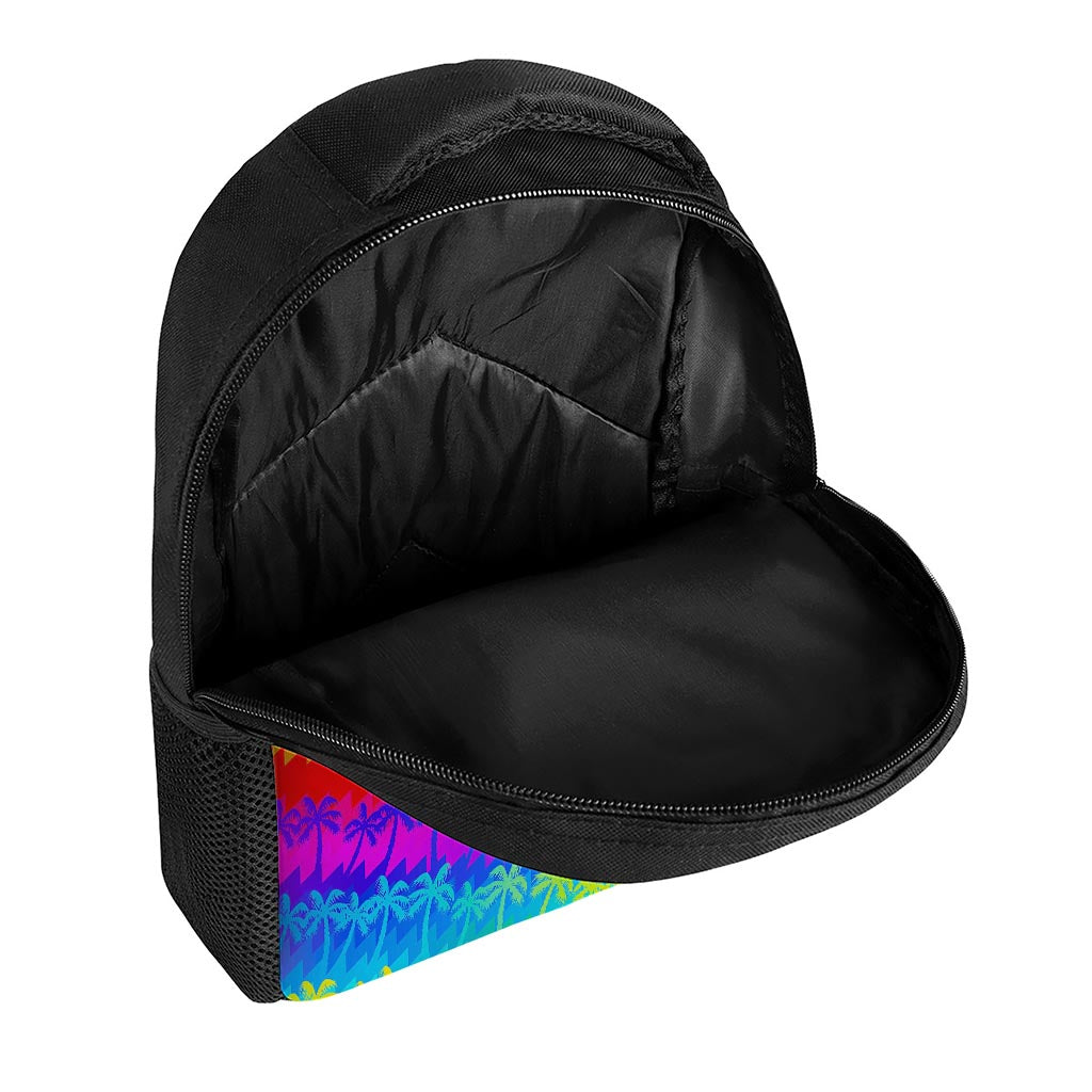 Rainbow Palm Tree Pattern Print Casual Backpack