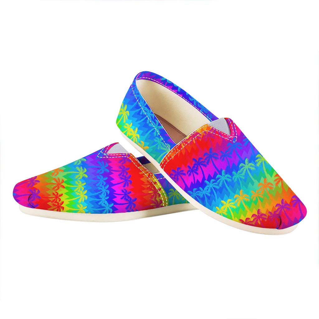 Rainbow Palm Tree Pattern Print Casual Shoes