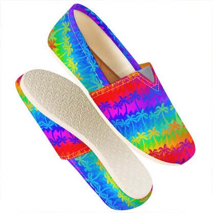 Rainbow Palm Tree Pattern Print Casual Shoes
