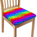 Rainbow Palm Tree Pattern Print Chair Cushion Cover