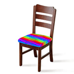 Rainbow Palm Tree Pattern Print Chair Cushion Cover