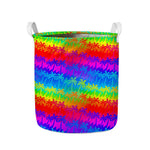 Rainbow Palm Tree Pattern Print Collapsible Laundry Basket