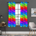 Rainbow Palm Tree Pattern Print Grommet Curtain Panels