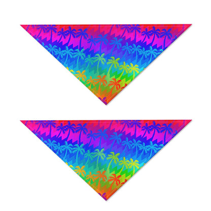 Rainbow Palm Tree Pattern Print Dog Bandana