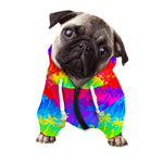 Rainbow Palm Tree Pattern Print Dog Zip Up Hoodie