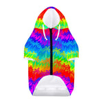 Rainbow Palm Tree Pattern Print Dog Zip Up Hoodie
