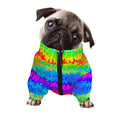 Rainbow Palm Tree Pattern Print Dog Zip Up Jacket