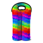 Rainbow Palm Tree Pattern Print Double Neoprene Wine Tote