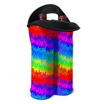 Rainbow Palm Tree Pattern Print Double Neoprene Wine Tote