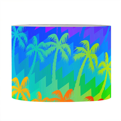 Rainbow Palm Tree Pattern Print Drum Lamp Shade