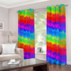 Rainbow Palm Tree Pattern Print Extra Wide Grommet Curtains