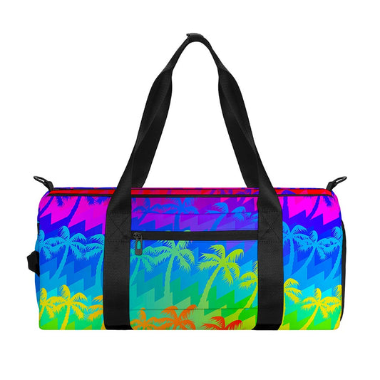 Rainbow Palm Tree Pattern Print Gym Bag