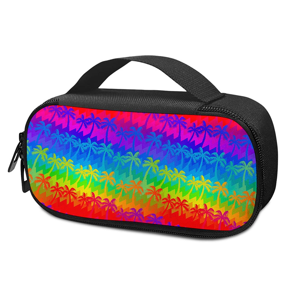 Rainbow Palm Tree Pattern Print Insulin Cooler Travel Case