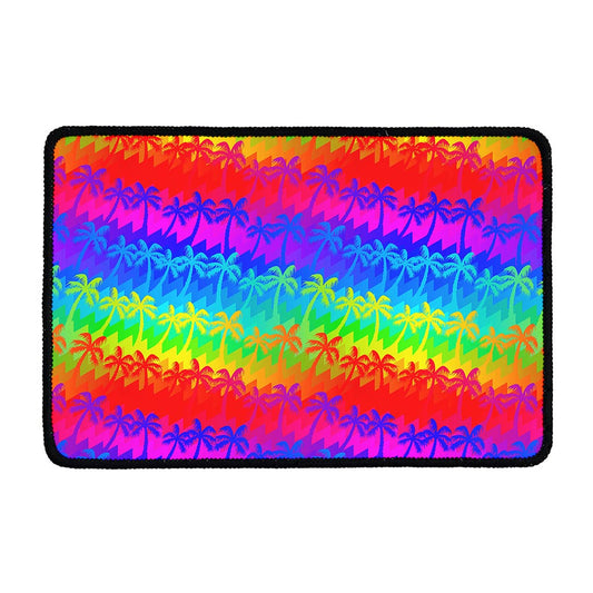 Rainbow Palm Tree Pattern Print Kitchen Mat