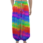 Rainbow Palm Tree Pattern Print Lantern Pants