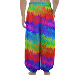 Rainbow Palm Tree Pattern Print Lantern Pants