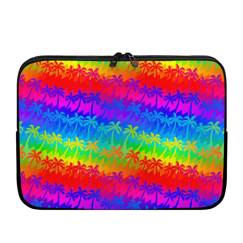 Rainbow Palm Tree Pattern Print Laptop Sleeve