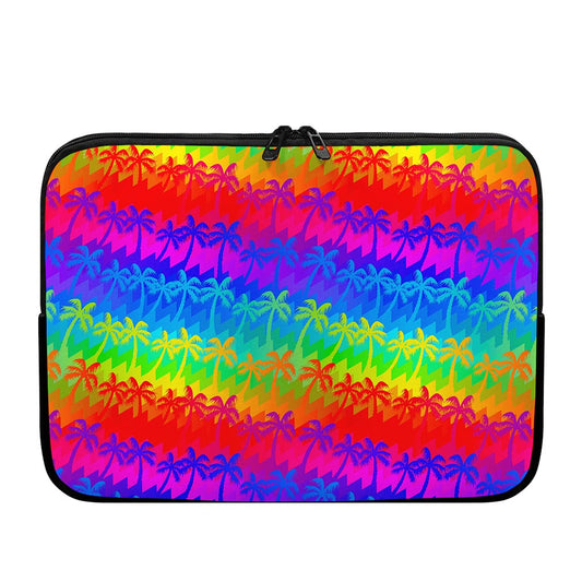 Rainbow Palm Tree Pattern Print Laptop Sleeve