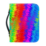 Rainbow Palm Tree Pattern Print Leather Bible Cover
