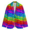 Rainbow Palm Tree Pattern Print Men's Blazer