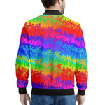 Rainbow Palm Tree Pattern Print Men's Bomber Jacket