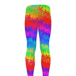 Rainbow Palm Tree Pattern Print Men's leggings