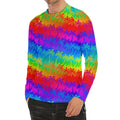 Rainbow Palm Tree Pattern Print Men's Long Sleeve Rash Guard
