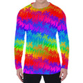 Rainbow Palm Tree Pattern Print Men's Long Sleeve T-Shirt