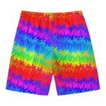 Rainbow Palm Tree Pattern Print Men's Swim Trunks