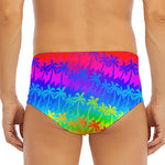 Rainbow Palm Tree Pattern Print Men's Triangle Swim Briefs