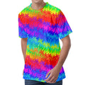 Rainbow Palm Tree Pattern Print Men's Velvet T-Shirt