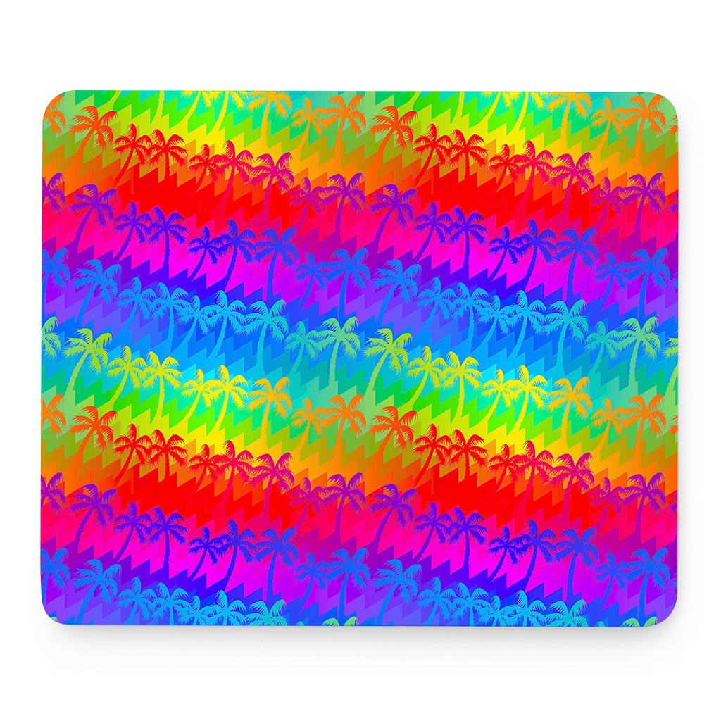 Rainbow Palm Tree Pattern Print Mouse Pad