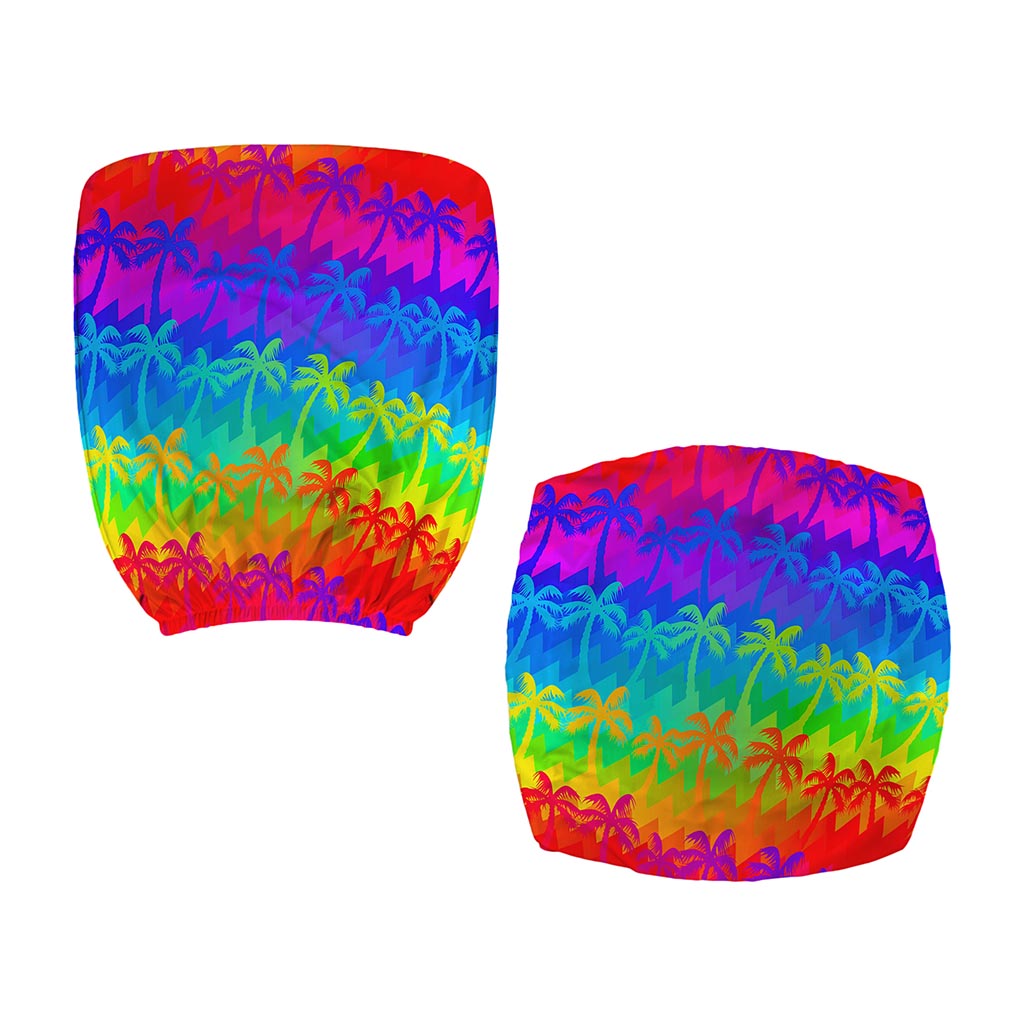 Rainbow Palm Tree Pattern Print Office Chair Cover