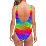 Rainbow Palm Tree Pattern Print One Piece Swimsuit