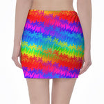 Rainbow Palm Tree Pattern Print Pencil Mini Skirt