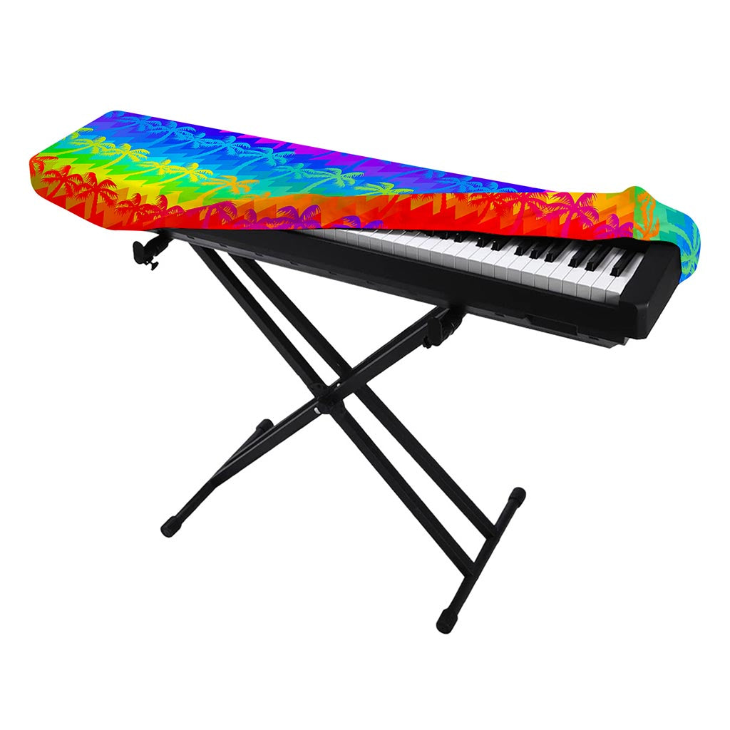 Rainbow Palm Tree Pattern Print Piano Keyboard Cover