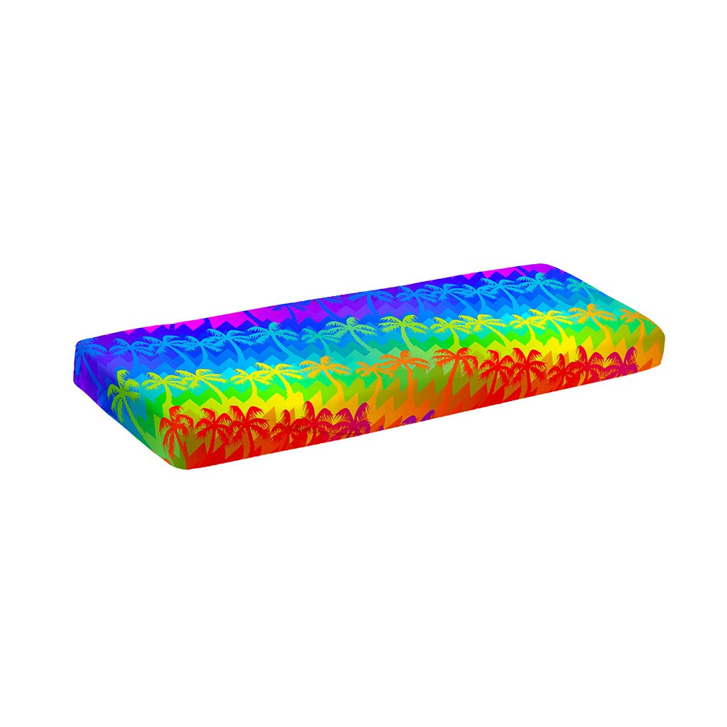 Rainbow Palm Tree Pattern Print Piano Keyboard Cover