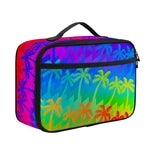 Rainbow Palm Tree Pattern Print Portable Lunch Bag