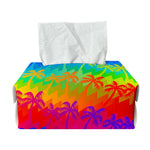 Rainbow Palm Tree Pattern Print Rectangle Tissue Box Cover